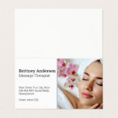 Woman Enjoying Spa | Flower Petals 名刺 (外部フラット)