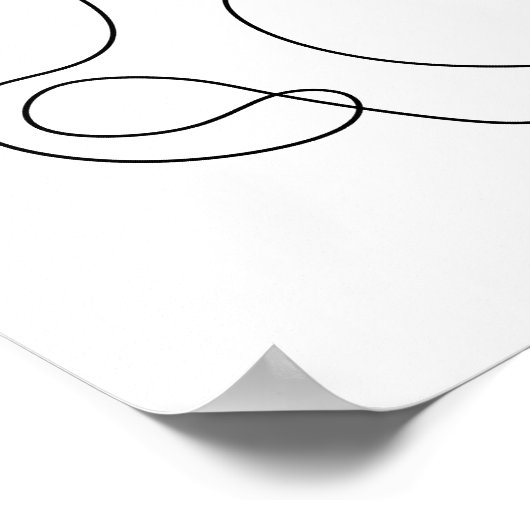 Woman Face Line Art ポスター (角)