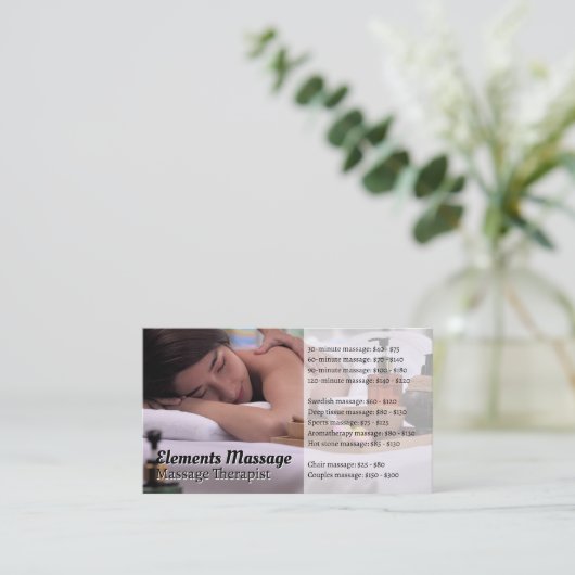 Woman Getting a Massage at the Spa 名刺 (スタンド正面)