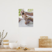 Woman getting foot massage with hot stone ポスター (キッチン)