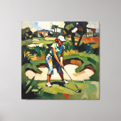 Woman Golfer - Golf Canvas Art Print キャンバスプリント (正面)
