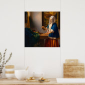 Woman Holding a Balance by Johannes Vermeer ポスター (キッチン)