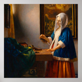 Woman Holding a Balance by Johannes Vermeer ポスター