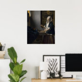 Woman Holding a Balance — Vermeer ポスター (ホームオフィス)