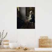 Woman Holding a Balance — Vermeer ポスター (キッチン)