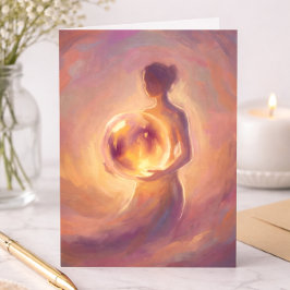 Woman Holding Light Inner Strength Encouragement カード