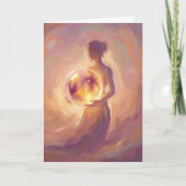 Woman Holding Light Inner Strength Encouragement カード (正面)