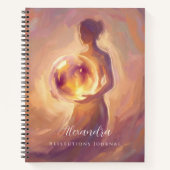 Woman Holding Light Personalized Reflections ノートブック (正面)