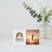 Woman Holding Yoga Pose on Beach  名刺 (スタンド正面)