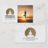 Woman Holding Yoga Pose on Beach  名刺 (正面/裏面)