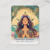 Woman Illustration Energy Heiler Reiki Spirituell 名刺 (正面)