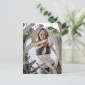 Woman In A Black Bikini By Beach シーズンポストカード (スタンド正面)