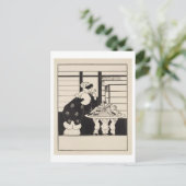 Woman in a Bookshop, 'Yellow Book' coのデザイン ポストカード (スタンド正面)