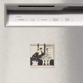 Woman in a Bookshop, 'Yellow Book' coのデザイン マグネット (インサイチュ (食洗機))