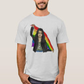 Woman in a Peace T-shirt With a Rainbow Flag LGBTQ Tシャツ (正面)