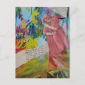 Woman in a Red Dress Collage ポストカード (正面)