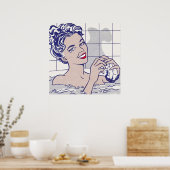 Woman in Bath by Roy Lichtenstein ポスター (キッチン)