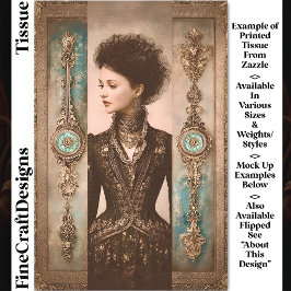 Woman in Black, Baroque Panels DX9L Decoupage 薄葉紙