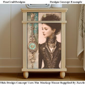 Woman in Black, Baroque Panels DX9L Decoupage 薄葉紙
