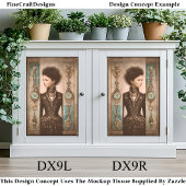 Woman in Black, Baroque Panels DX9R Decoupage 薄葉紙