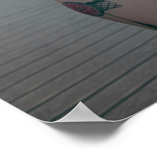 Woman In Black Bikini On Boardwalk ポスター (角)