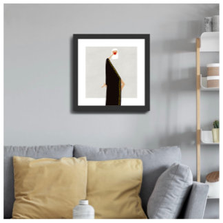 Woman in Black Glamour Fashion Illustration Poster ポスター