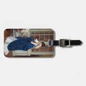 Woman in Blue読は本 ラゲッジタグ (正面横)