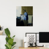 Woman in Blue読's a Letter by Vermeer - Poster ポスター (ホームオフィス)