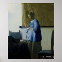 Woman in Blue読's a Letter by Vermeer - Poster