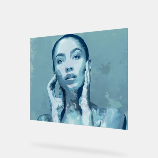 "Woman in Blue" アクリルサイン (傾斜)