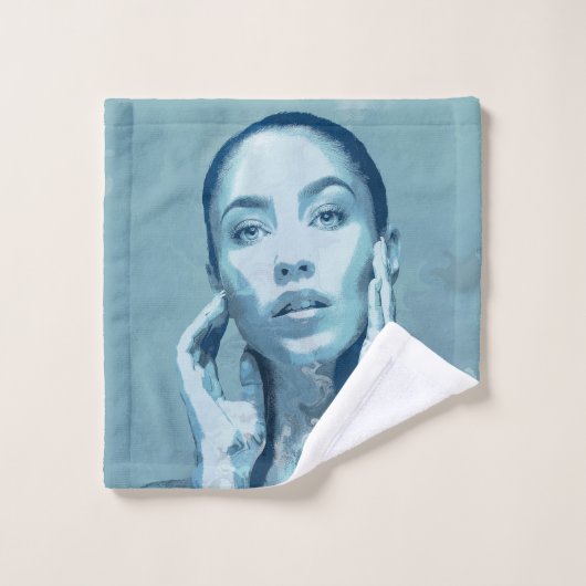 "Woman in Blue" ウォッシュタオル (ウォッシュタオル)