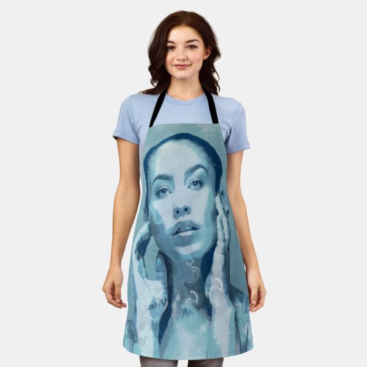 "Woman in Blue" エプロン (着用した状態)