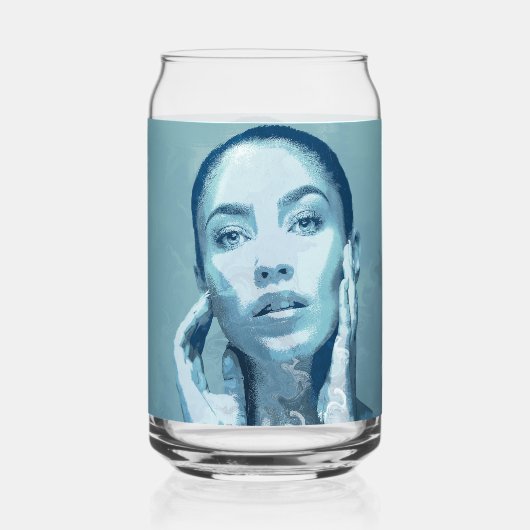 "Woman in Blue" ガラス缶 (正面)