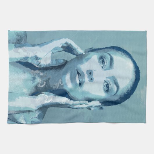 "Woman in Blue" キッチンタオル (横)