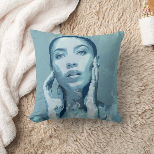 "Woman in Blue"  クッション (ブランケット)