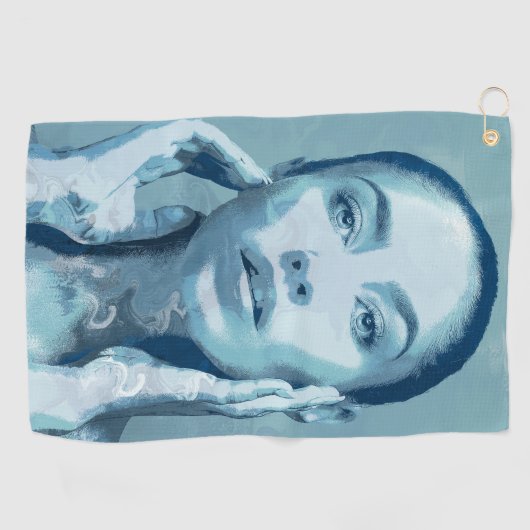 "Woman in Blue" ゴルフタオル (横)