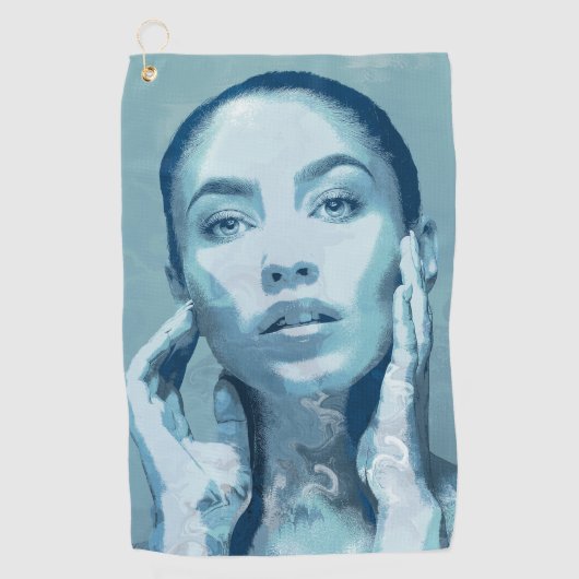 "Woman in Blue" ゴルフタオル (正面)