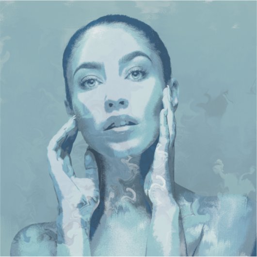 "Woman in Blue" シール (正面)