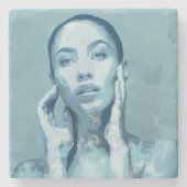 "Woman in Blue" ストーンコースター (正面)