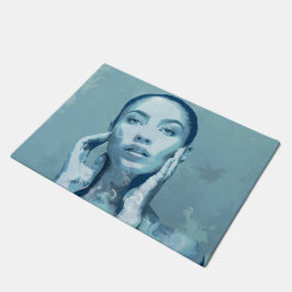 "Woman in Blue" ドアマット