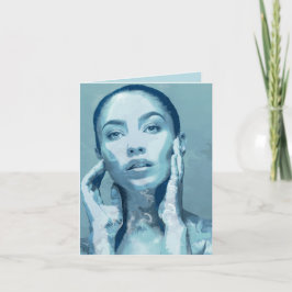 "Woman in Blue" ノートカード