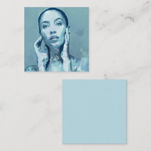 "Woman in Blue" ノートカード (正面/裏面)