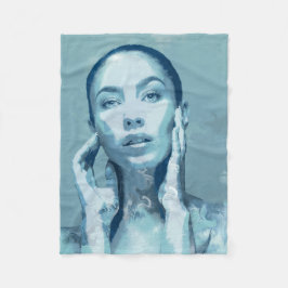 "Woman in Blue"  フリースブランケット