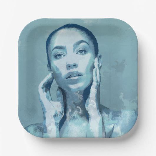 "Woman in Blue" ペーパープレート (正面)