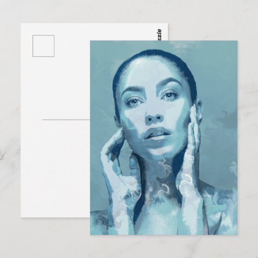 "Woman in Blue" ポストカード (正面/裏面)