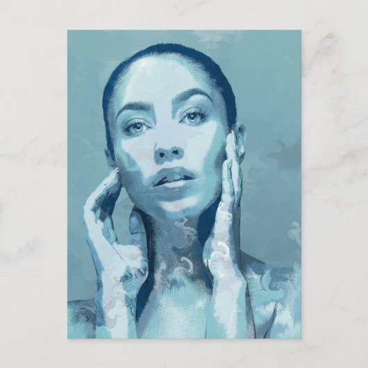 "Woman in Blue" ポストカード (正面)