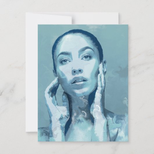 "Woman in Blue" 出欠カード (正面)