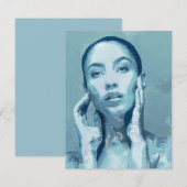 "Woman in Blue" 出欠カード (正面/裏面)