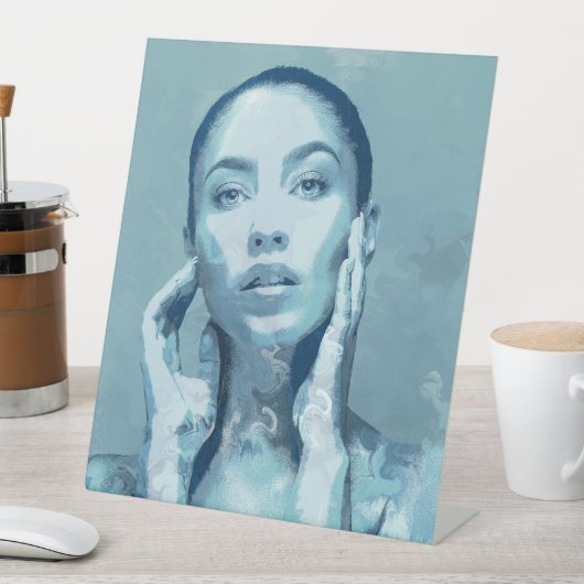 "Woman in Blue" 台座サイン (インサイチュ)