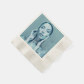 "Woman in Blue" 縁ありカクテルナプキン (角)